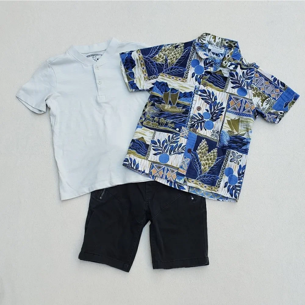 Bundle of 2 short sleeve shirts and 1 pair of shorts Size 6